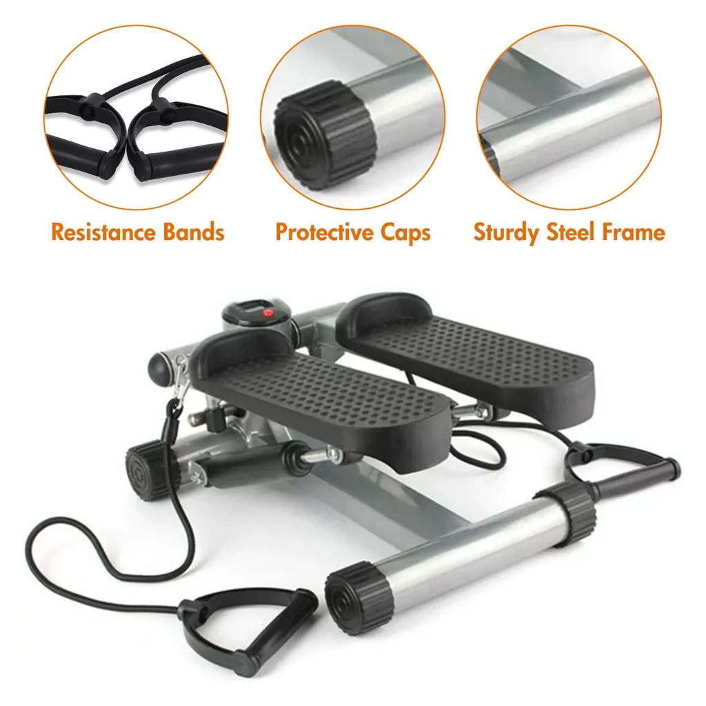 Equipment Bands, Resistance Height Stride Gray with for Exercise, Stepper Cardio Stepper Stair Stepper Mini Adjustable