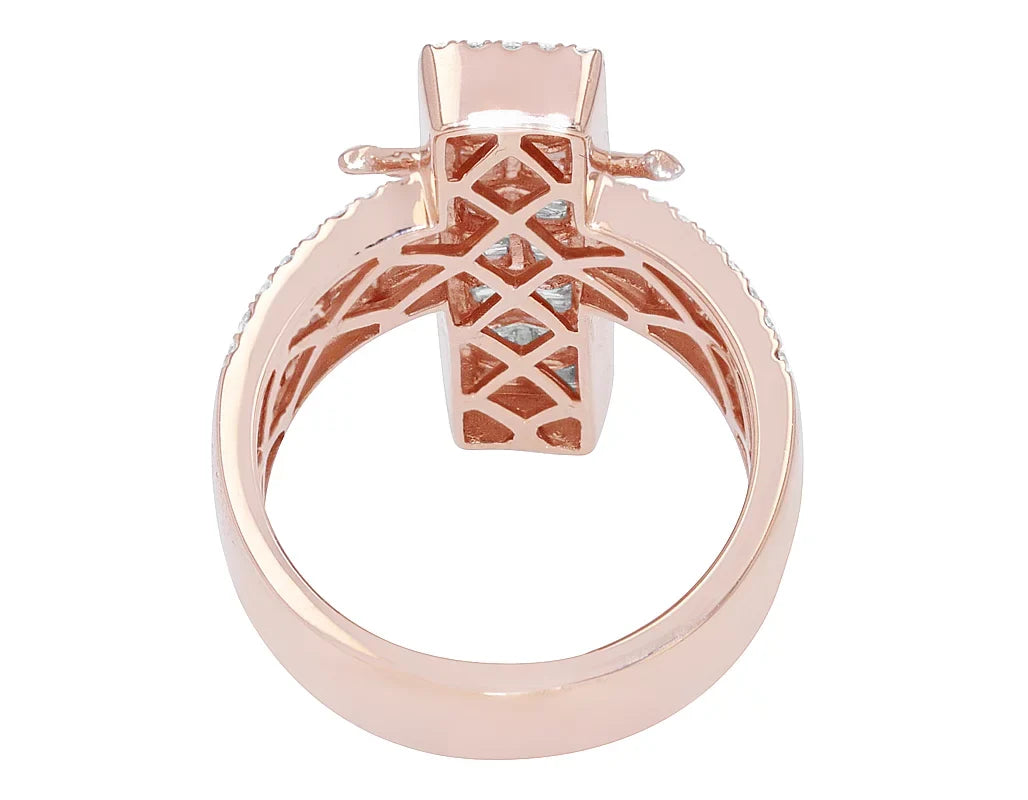 Cross' S10 Ring on 'Jesus Gold Diamond 1.86 CT Baguette Pinky