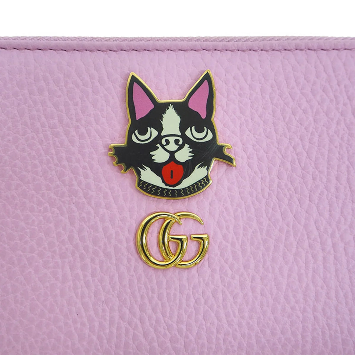 Marmont Bosco Purse Light GUCCI Dog Terrier Round Zip Pre-Owned Boston (Like Gucci Wallet GG Pink 499337 Around New)