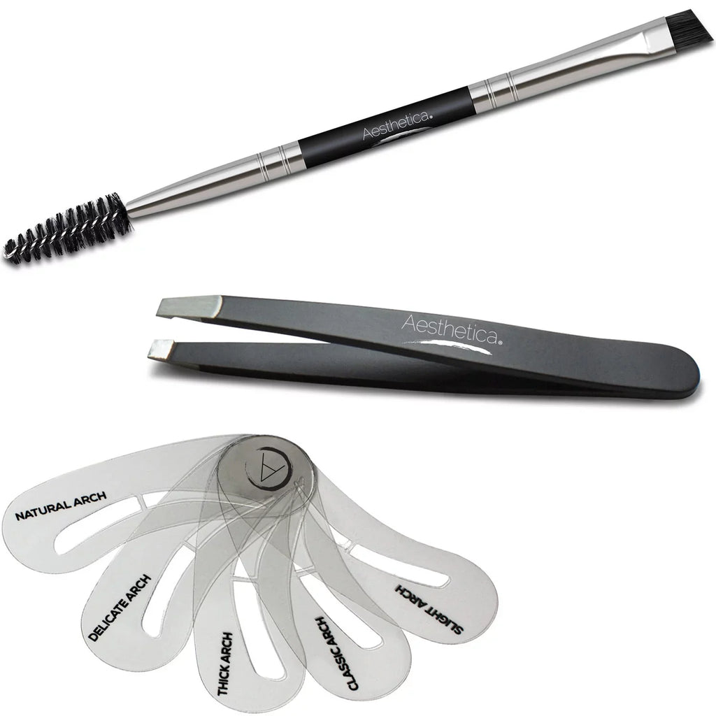 Palette Instructions 16-Piece 5 Eyebrow Tweezers, Duo, Eyebrow Kit Stencils, - Highlighter, Contour & Aesthetica Brow Brow Makeup Concealer Eyebrow 6 Wax, Spoolie/Brush Powders, -