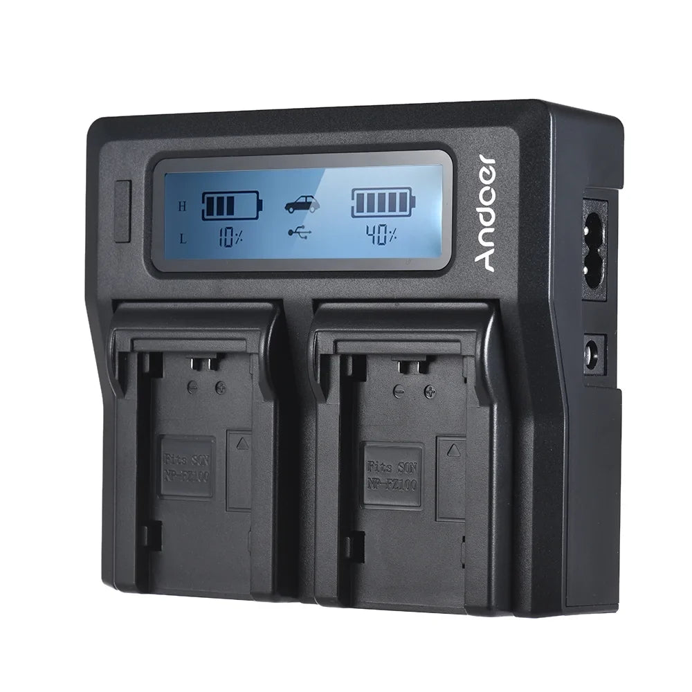A9 Battery Replacement Sony Channel A7III A7RIII 7299 for A7SIII NP-FZ100 Dual LCD