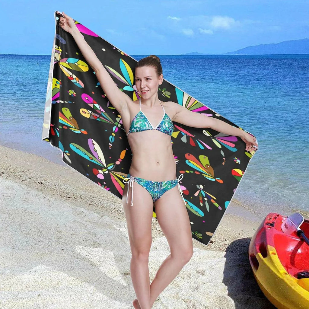 Lightweight - - Oversized Towel Holiday（386） Towels Beach Absorbent Camping Dry Bestwell Quick Travel Compact Super Dragonfly Swimming Towel for