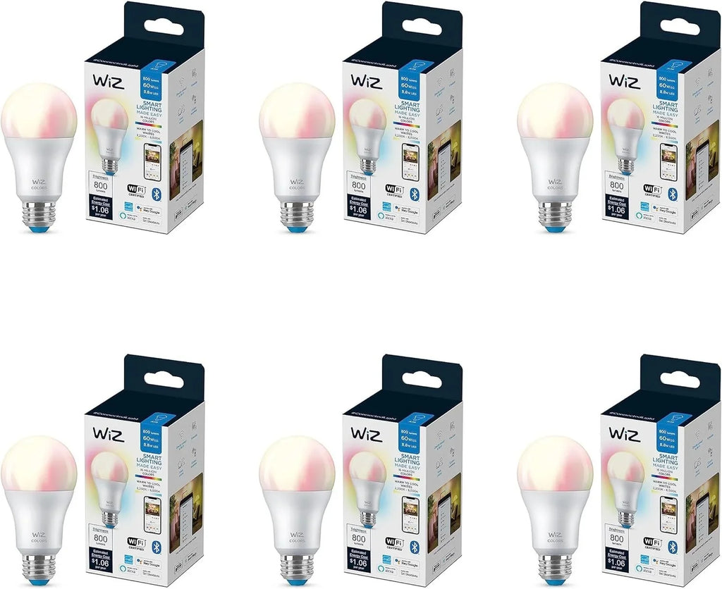 Connects LED 60W Indoor Color - or + - - Existing A19 Your Pack with Control Matter 6 Activate to E26- Smart App Motion Compatible Voice Bulb - - with WiZ of Wi-Fi