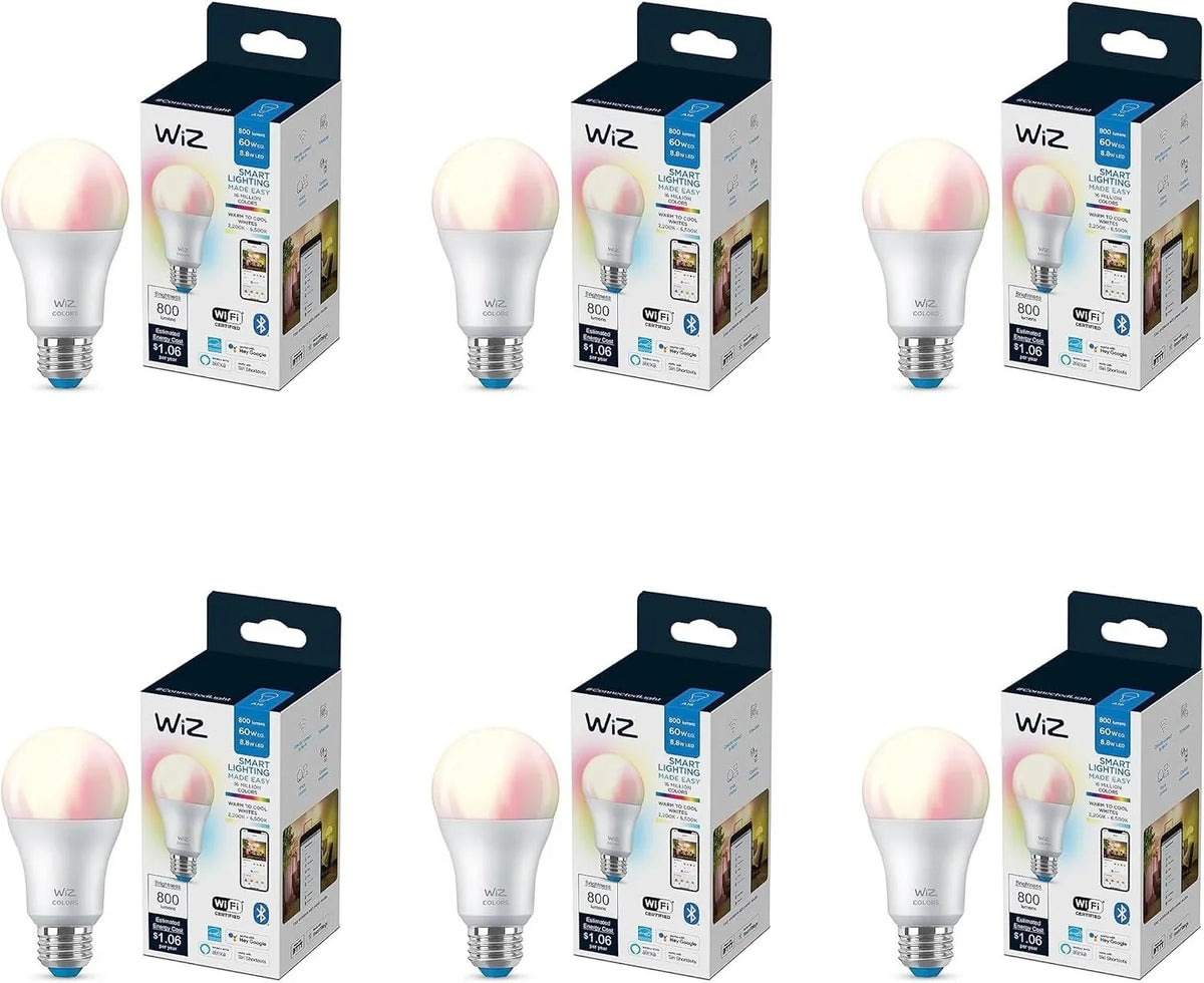 Connects LED 60W Indoor Color - or + - - Existing A19 Your Pack with Control Matter 6 Activate to E26- Smart App Motion Compatible Voice Bulb - - with WiZ of Wi-Fi
