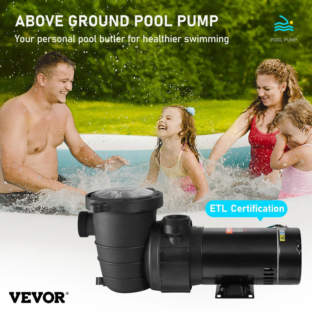 Strainer Pool Ground of Pool 1100W Pump, Flow, Happybuy w/ Basket, for Pumps Single 5280GPH Swimming Speed Above 115V, Max. ETL Certification 1.5HP