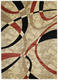 6" Area 3" Cream Rug Swirls 7' s Wavy Designer Home x 5' Rectangle Angles La-Chic 510-21390