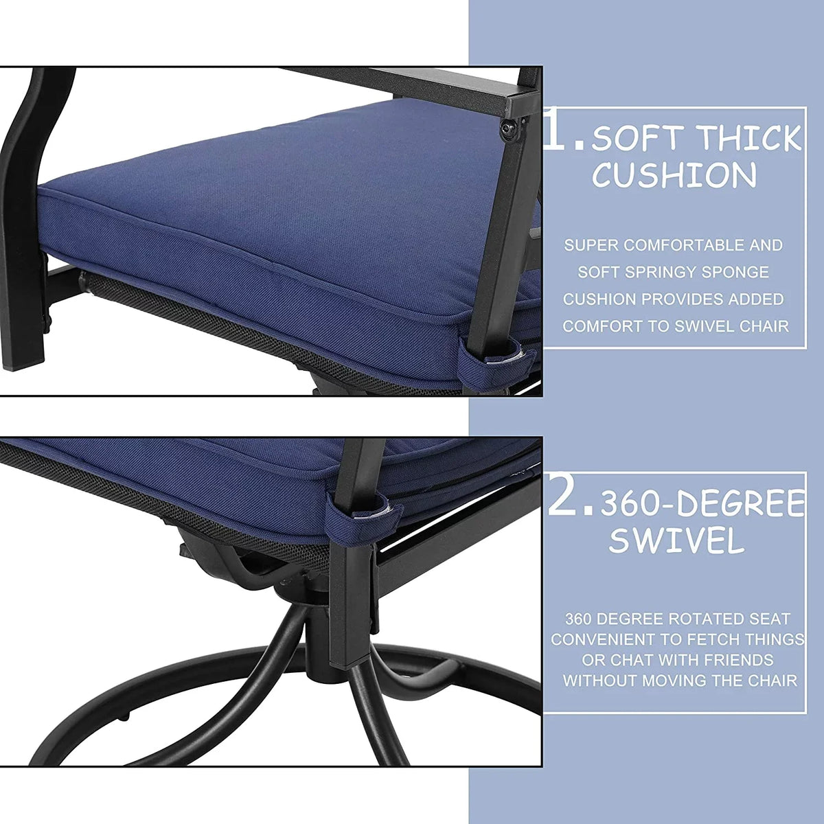 Outdoor With Patio Rocker  Chairs Dining Of Furniture Cushion Set 2 Chairs Swivel