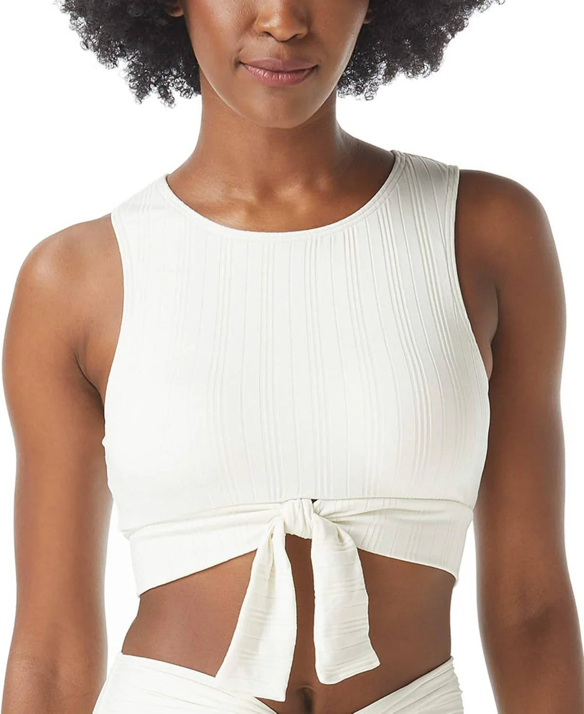 Tie-Front White Camuto Top Ribbed Women's Bikini Vince