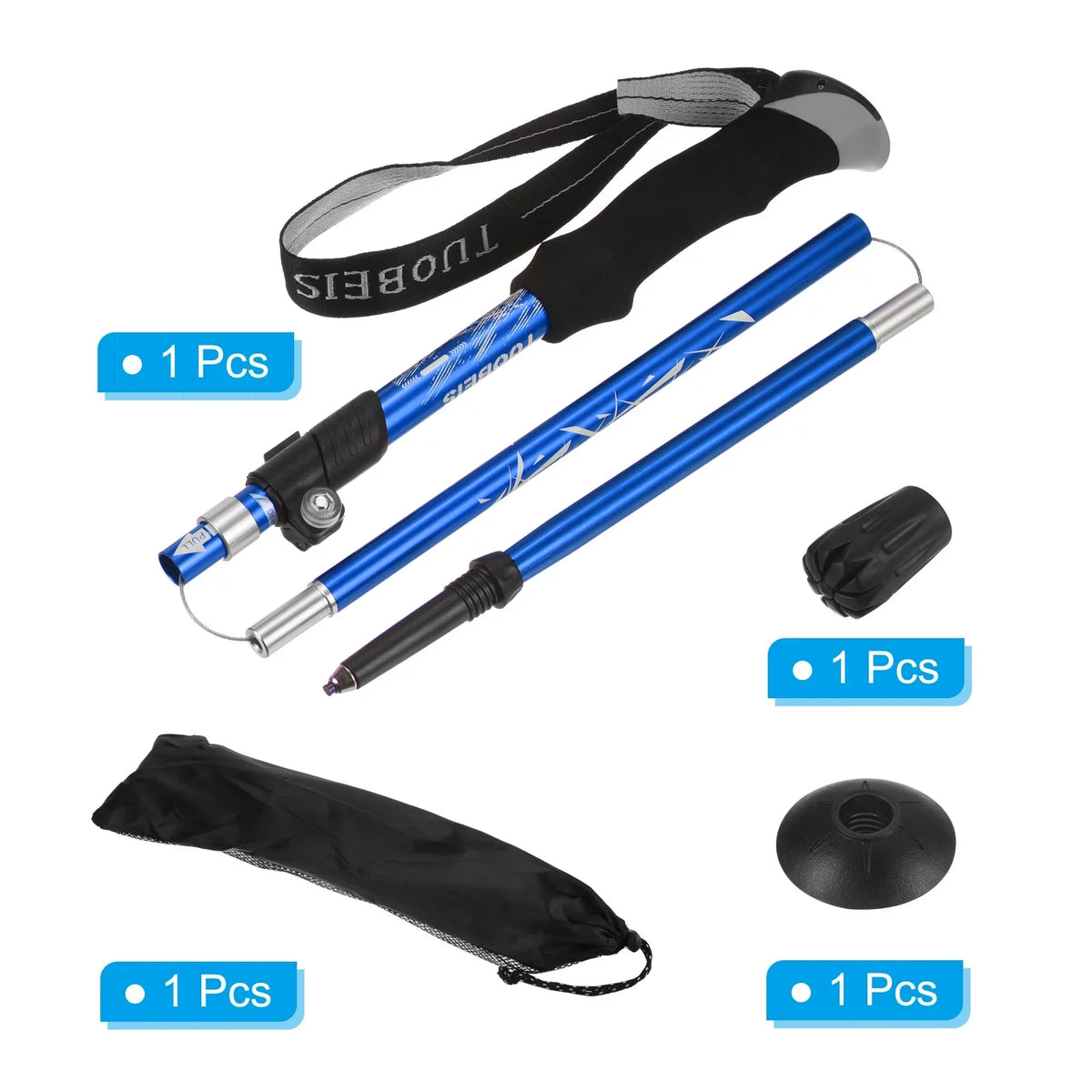 Blue Poles, Collapsible Trekking Alloy, Pole Inch Hiking 43 Uxcell Dark Aluminum