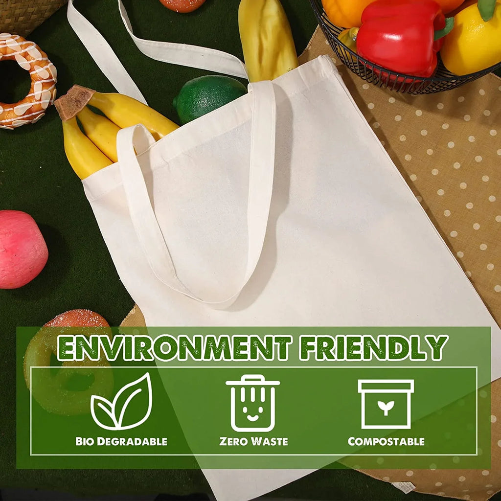 Bulk Handles Tote for Pack Crafts Blank Shopping x DIY 15 Inch Reusable Grocery Canvas Gift Christmas Lightweight Cloth Activity 36 Bag for Women Bag Cotton 13 with Advertising Bag