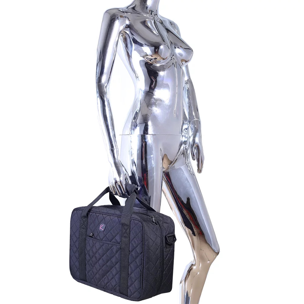 Compartments Bag- Women Cosmetic Travel Tools, with Semi-Transparent Professional Large for Handy Accessories KIOTA Makeup Up Cosmetic Train Jewelry, Bag | Make for Organizer Case Toiletry,
