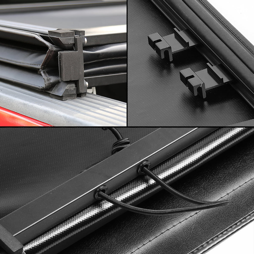 to Adjustable 2021 DNA Tri Frontier Cover Tonneau For Nissan -Fold 5' Top Trunk 2005 Fleetside Bed TTC-TRISOFT-045 Motoring Soft