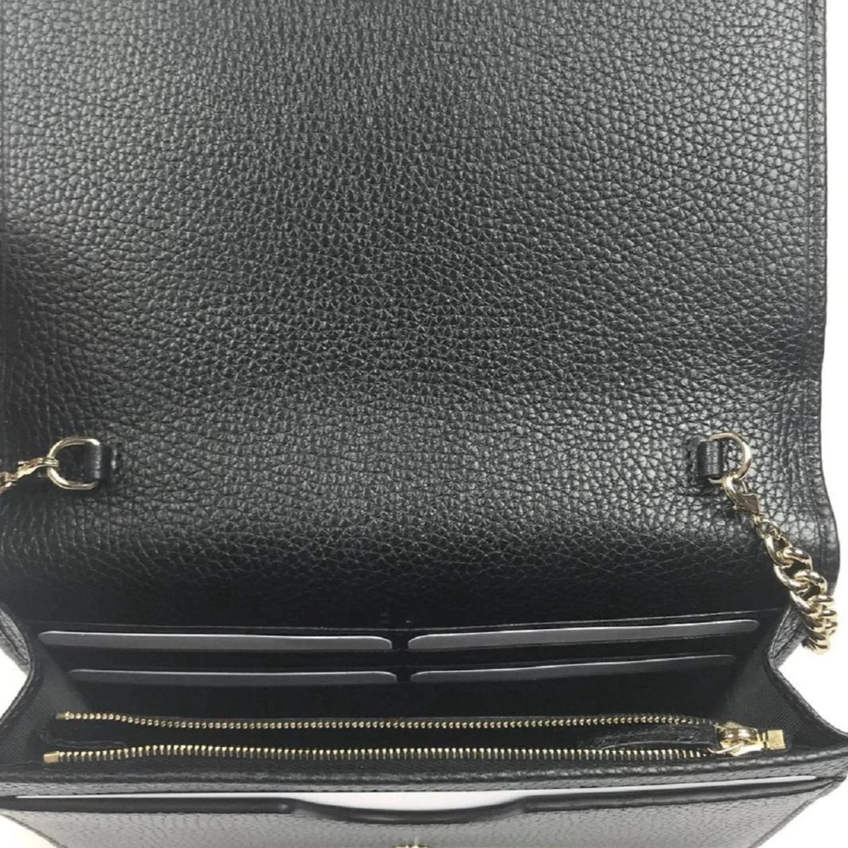 Black Chain Gucci Leather Soho Wallet Body Cross Bag on