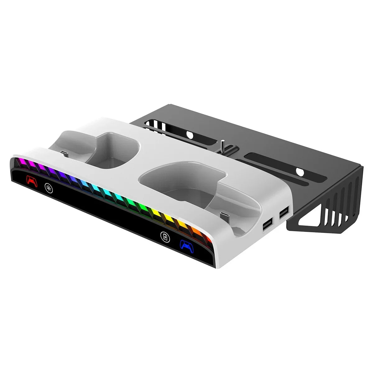 White Console Charging PlayStation Dock-Black Slim for Wall Multi-Functional Bracket with Mount Controller