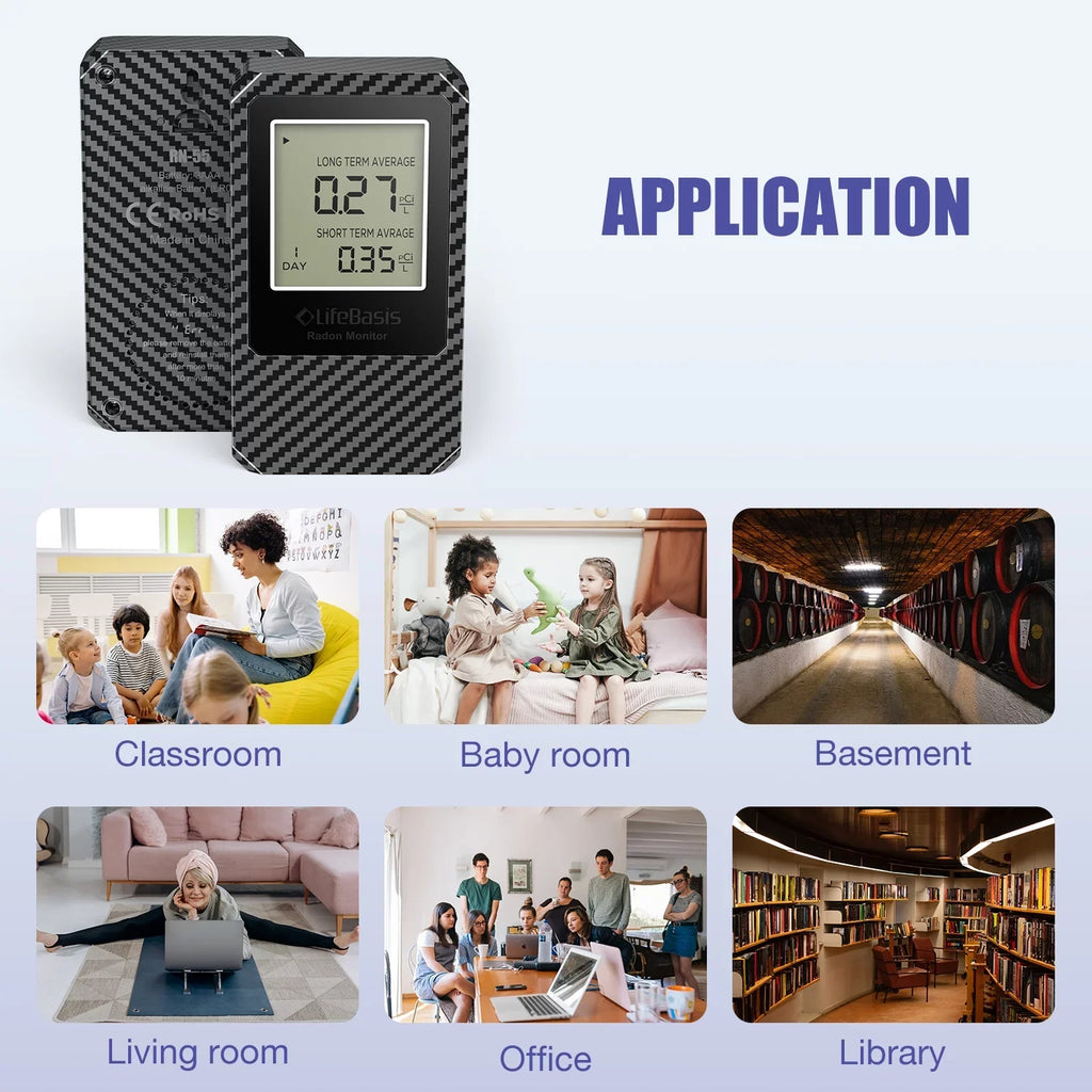 Life Portable Battery Basis Radon Digital Home Detector Radon Operated Detector