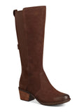 Anaya Riding Padded Boot Heel  Round Liquidproof 7.5 Goring Block Leather Zip-Up Toe Brown TEVA