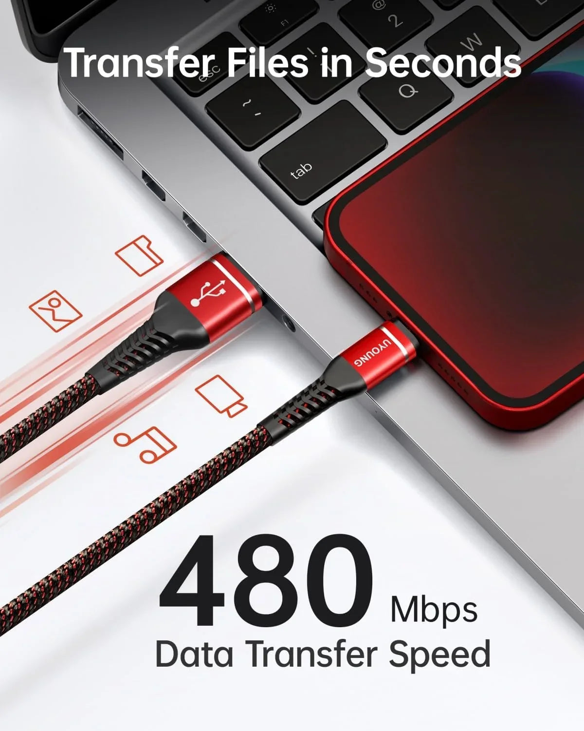 iPhone Braided Max/8/7/6/5S/SE, Pro/Mini/Air(Red) 10 iPad Charger Charging Long Charger Foot Unbreakable Red 10 Cord Compatible USB with ft 11/X/XS/XR/XS Cord iPhone 3Pack Nylon Fast iPhone