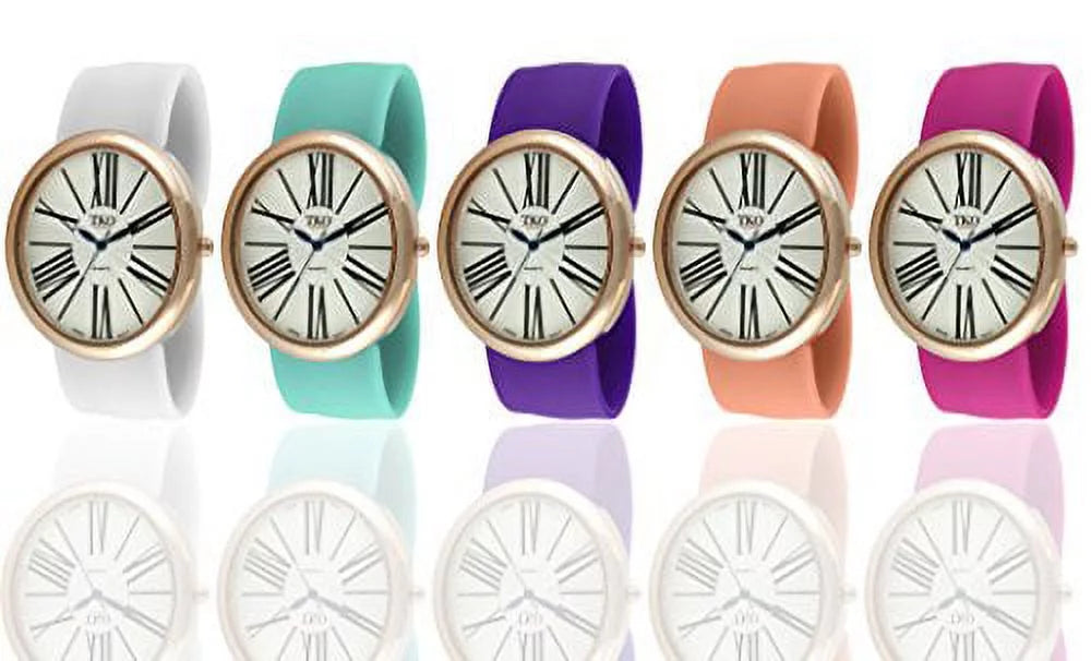 Numeral Slap Gold Set Gift Watch Dial Interchangeable Band Roman Rose Large 5