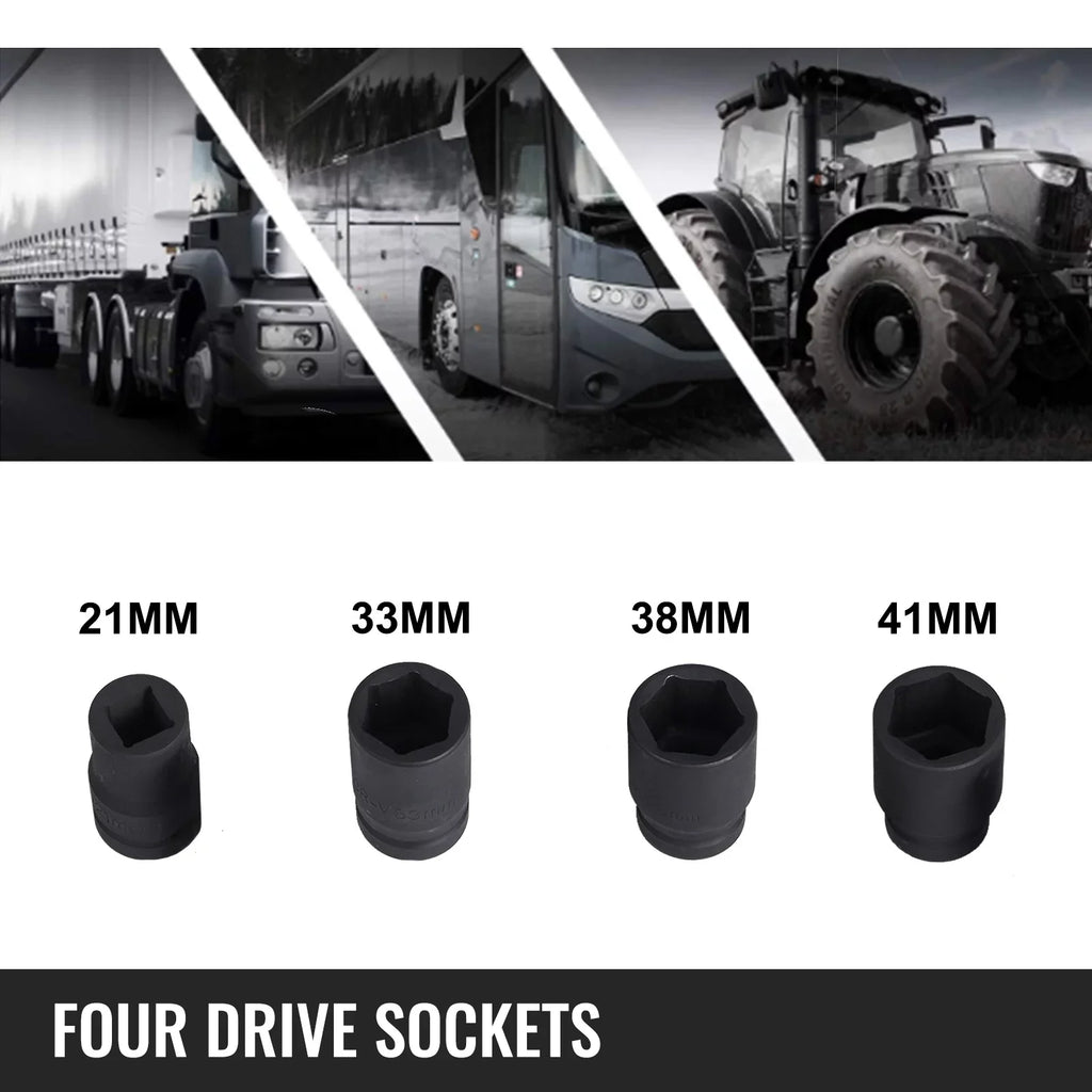 Wrench Labor Torque Multiplier Lug Lugnuts BENTISM Nut 4 Set Saving Sockets w/ Case 1:58