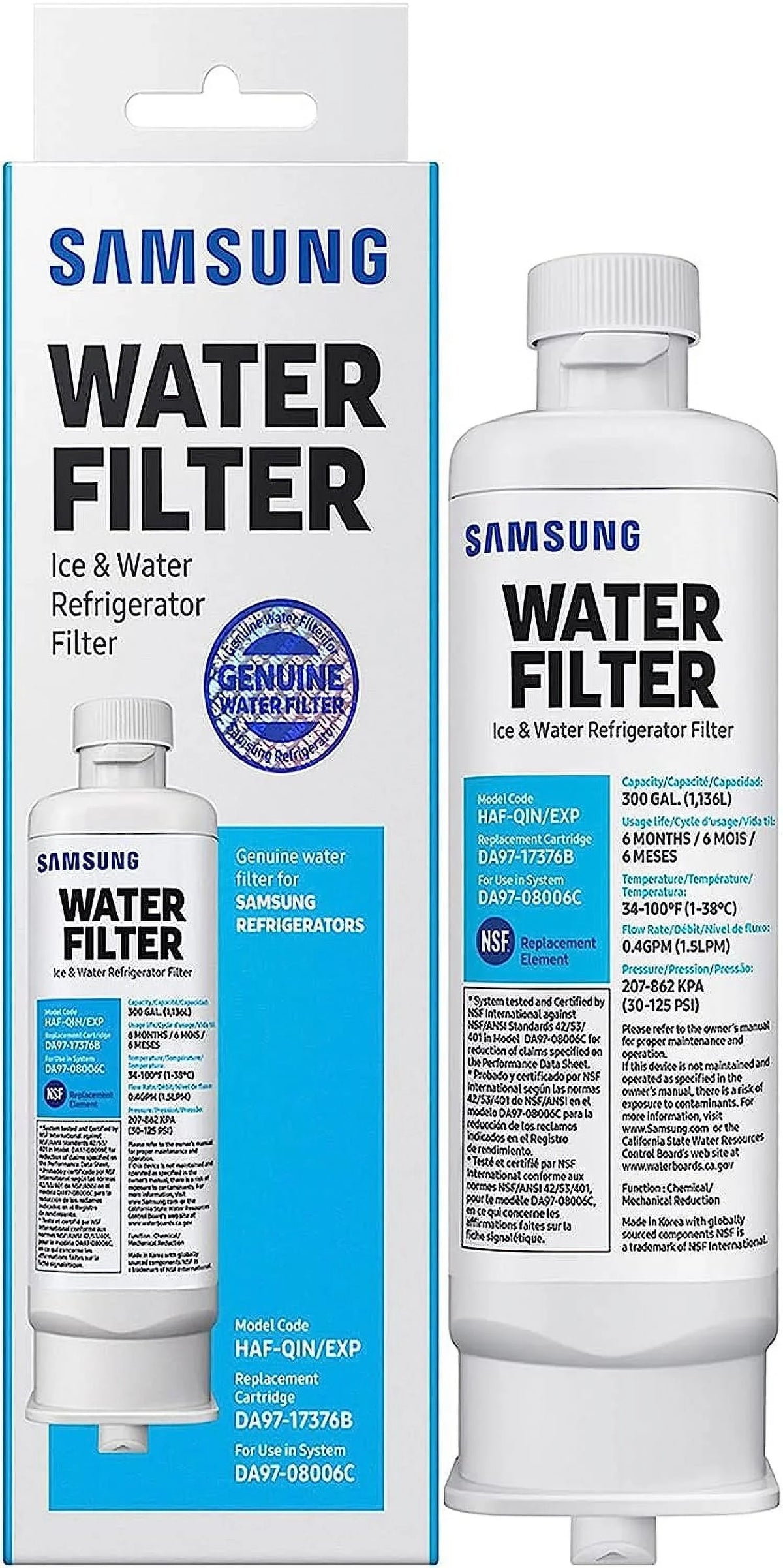 RF23M8070SG Refrigerator HAF-QIN/EXP Liquid Pack DA9717376B of HAF-QIN, 6 Filter DA97-17376B
