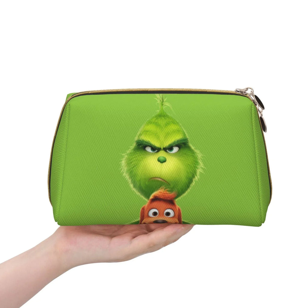 Grinch Storage Bag Pouch Cosmetic Animated Travel Organizer Bag Makeup Leather Gift Portable Toiletry Purse