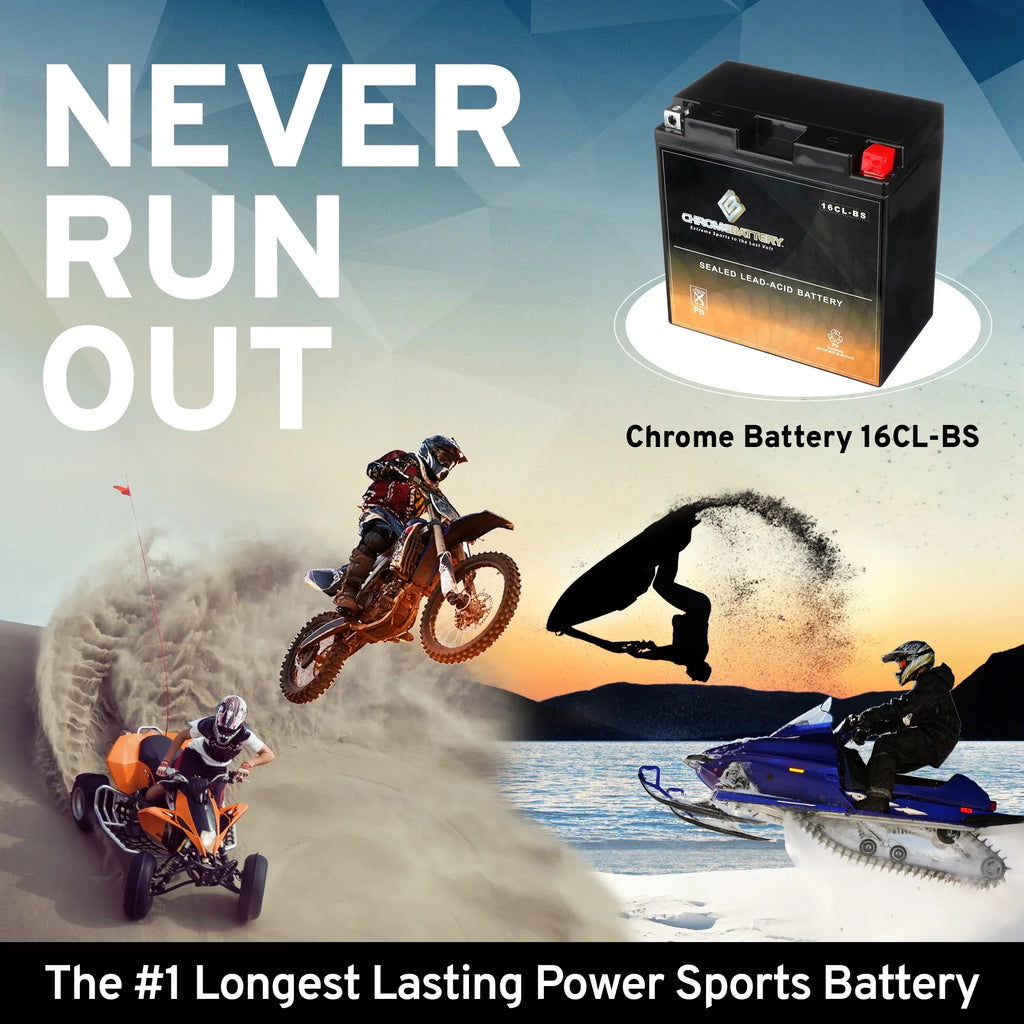 Ski All for Years All Cc Models All Jet Battery Battery Yb16cl-bs Polaris Chrome