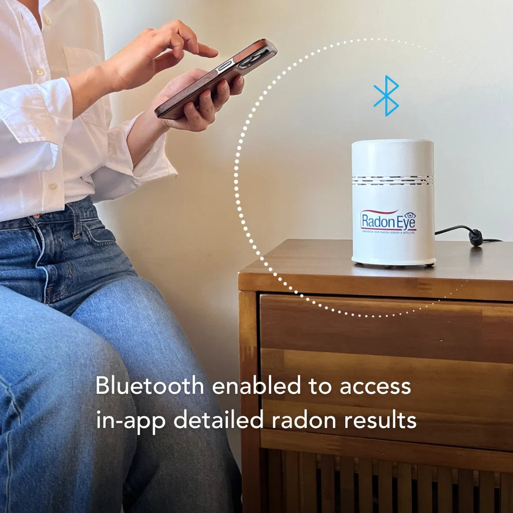 with OLED Detector, Bluetooth, RadonEye, Reliable & Ecosense App, Home RD200W Radon Real-Time Monitor Easy Setup , Radon Fast Display,