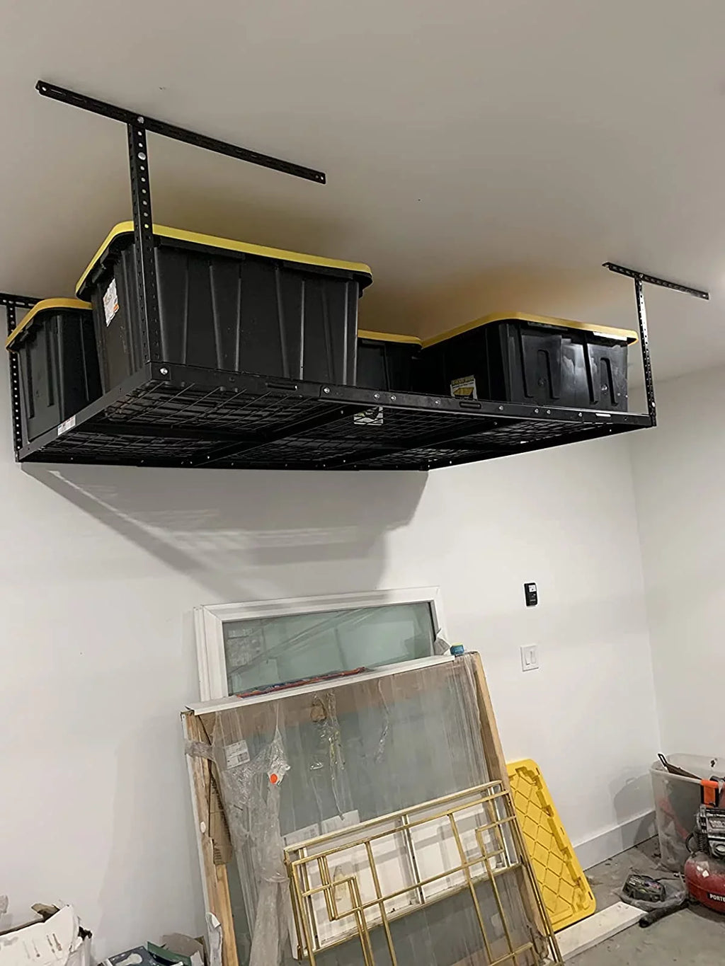 Rack Ceiling Rack 6FT HECASA 3FT Storage Steel Black x 72" Overhead Duty Shelf Heavy Mounted 36" X