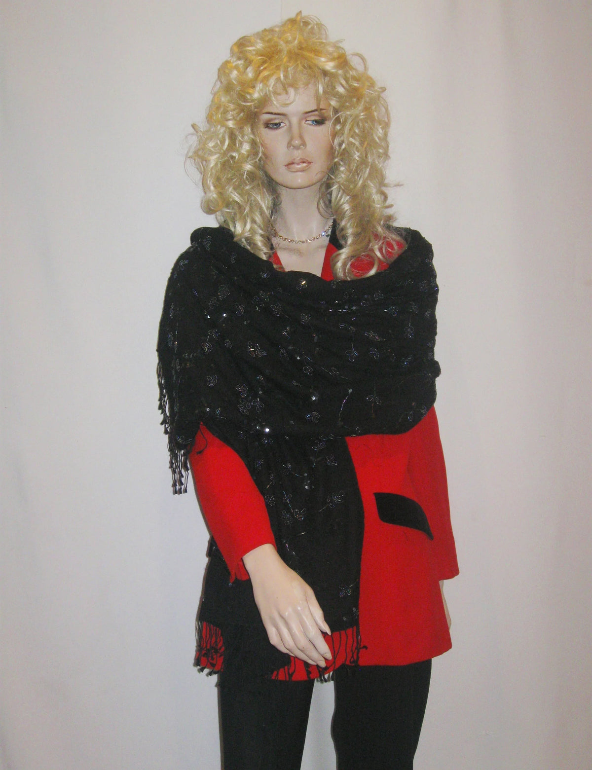 Shawl/Evening Scarf/Fancy Black/ Black Shawl/Fancy Scarf/Sequin Beaded Shawl/Pashmina Shawl/Beaded Scarf/Scarf/Scarves/Shawl/Shawls/Stole/Wrap Shawl/Pashmina (B-16) -
