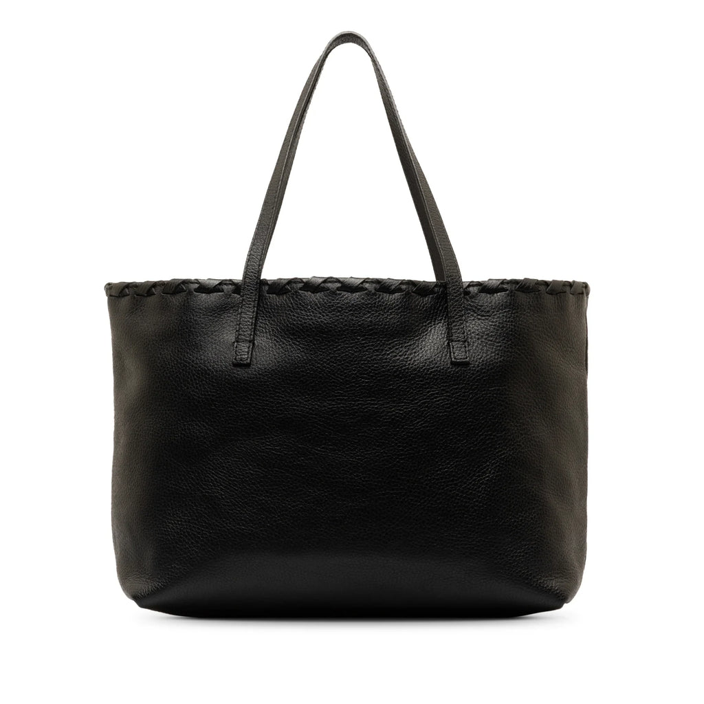 Bag Authenticated Unisex Bamboo Pre-Owned Black Tassel Leather Calf Tote (Good) Tote Gucci