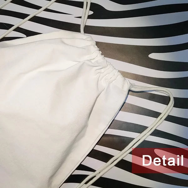 Bag Drawstring Face Shopping Fashion Reusable l Deco Horn Canvas Mesh  Art Backpack