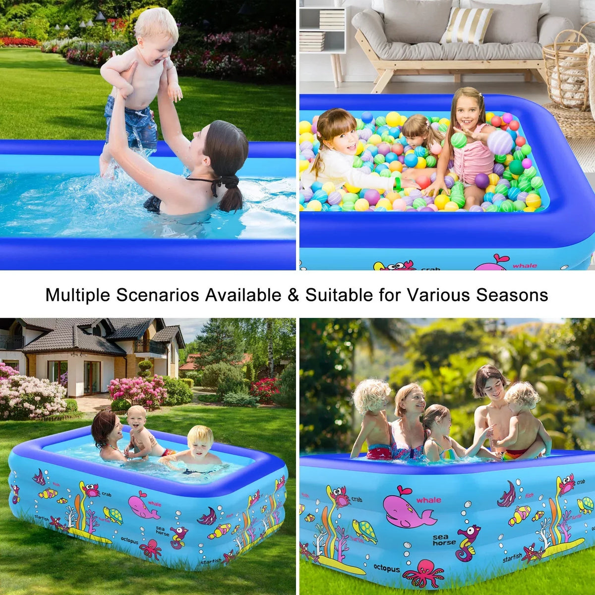Children's Large 3-Story 83 Inflatable inch, Pool Family * Lounge 26 Pool Swimming 57 *