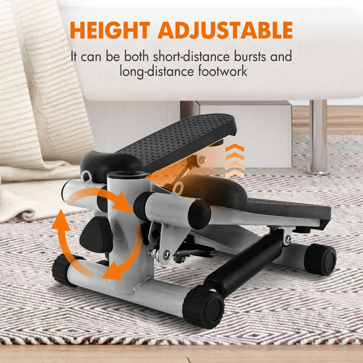 Equipment Bands, Resistance Height Stride Gray with for Exercise, Stepper Cardio Stepper Stair Stepper Mini Adjustable