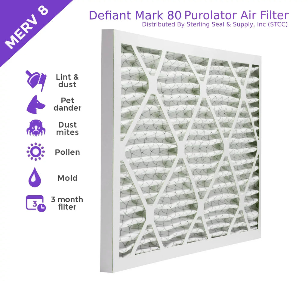 Purolator Extended 25x25x1, Pleated MERV Surface Air 8, Filter, Mechanical (6 Pack) DMK80