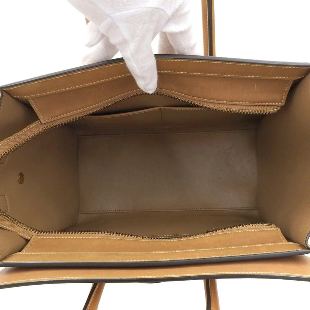 A03 15LK green CELINE 167793 micro (Good) luggage shopper beige tricolor mint handbag Pre-Owned Celine