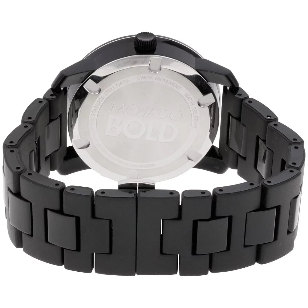 mm Stainless Dial Watch Bold Steel Movado TR90/Polyurethane 3600099 42 Mens Black