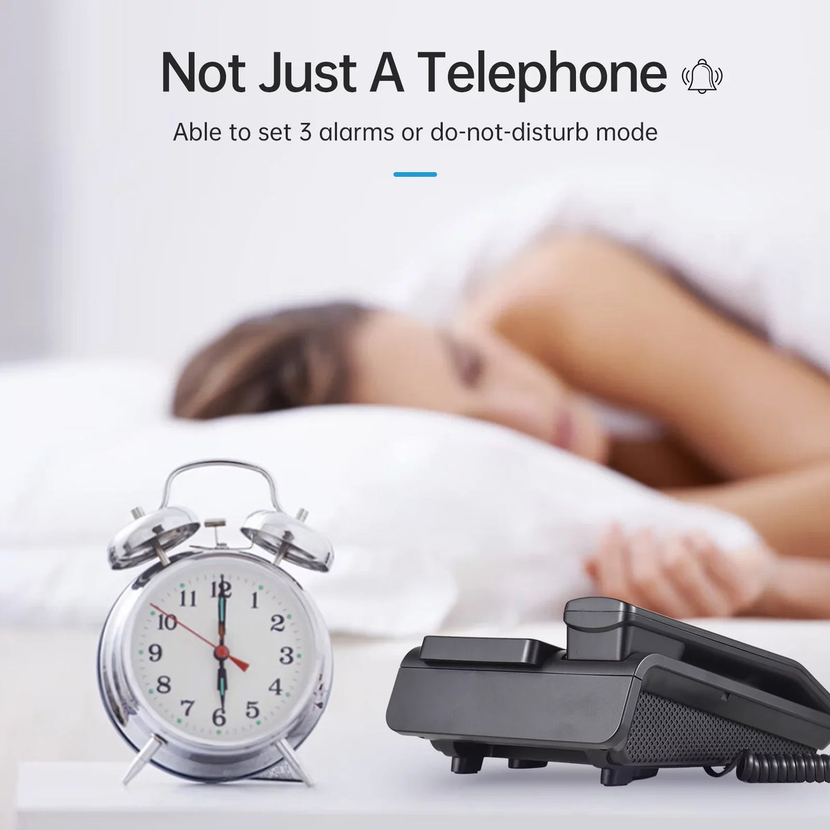 Dial Hands Black Hotel Redial, with Landline Bisofice Business Phone for and Free, Speed