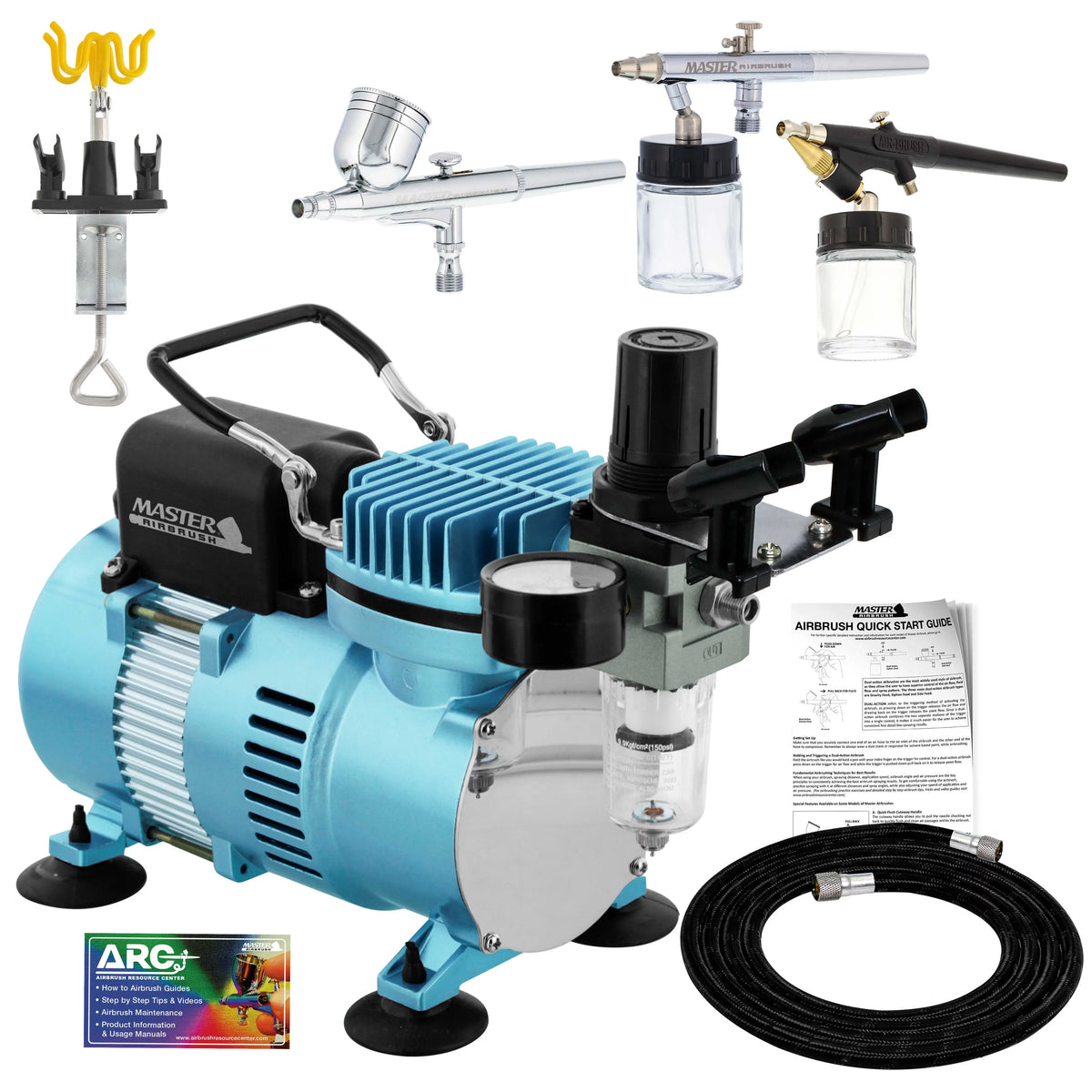 Kit Tattoo Spray Air & Set Nail 3 Brush Dual-Action New Art Compressor Airbrush