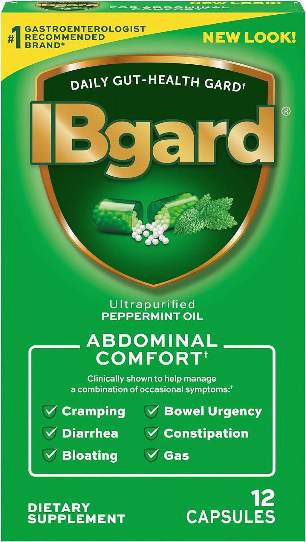 Gas Irritable for Oil Good Purified Small Syndrome Bloating Relief Timers First Peppermint for 90mg Ultra Capsules 12 Box IBgard (IBS) Bowel