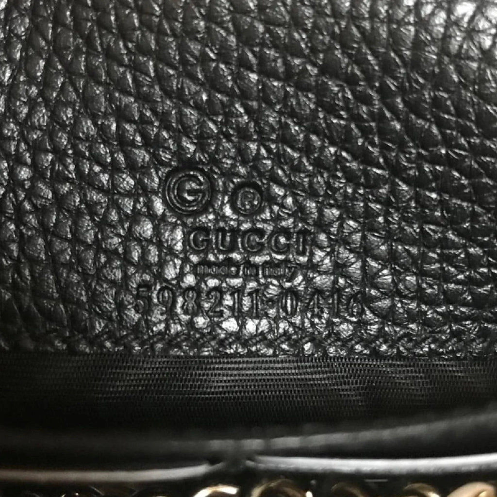 Black Chain Gucci Leather Soho Wallet Body Cross Bag on
