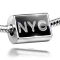 Silver Charm 925 Cubes Ice Bead NYC Sterling on Clear Black Neonblond