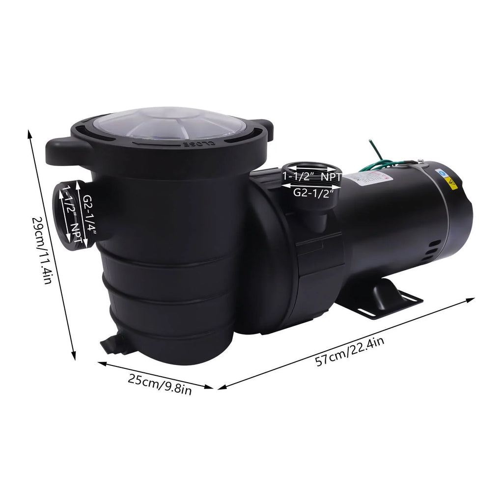 Above Filter W Swimming w/Strainer 1100 1.5HP Pump SPA 3450rpm Pool Ground 92GPM
