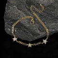 Trendy Star Link Bracelet Gold Cubic Curb Giorgio Plated Bergamo Cuban, Zirconia