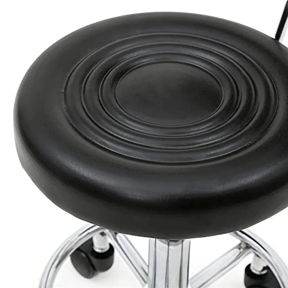 White Perfect Stool and Wheels with Adjustable for Back Office Beauty Massage Chair, Studio, Cushion Dental Swivel Tattoo Multi-Purpose Salon Rolling Spa Clinic Salon Art Stool Goujxcy