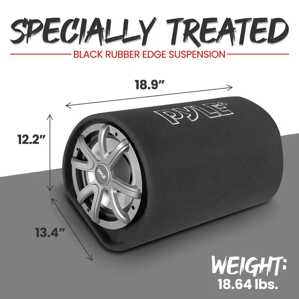 Pyle10-Inch Bass Carpeted Car Enclosure Audio 500-Watt Speaker  Subwoofer High Power System Sub