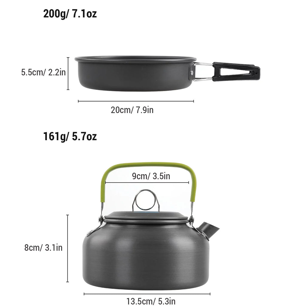 and Mess Kit Non Pan Pot Cookware Backpacking Cooking Set Kettle and Anself Camping Stick with for