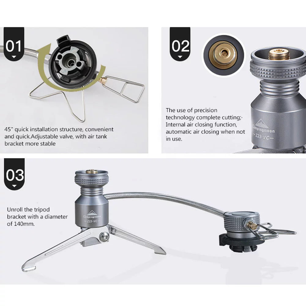 Portable Butanes Connector, Camping Cooking Canister for Adapter Stove Equipment Tripod Camping CAMPINGMOON