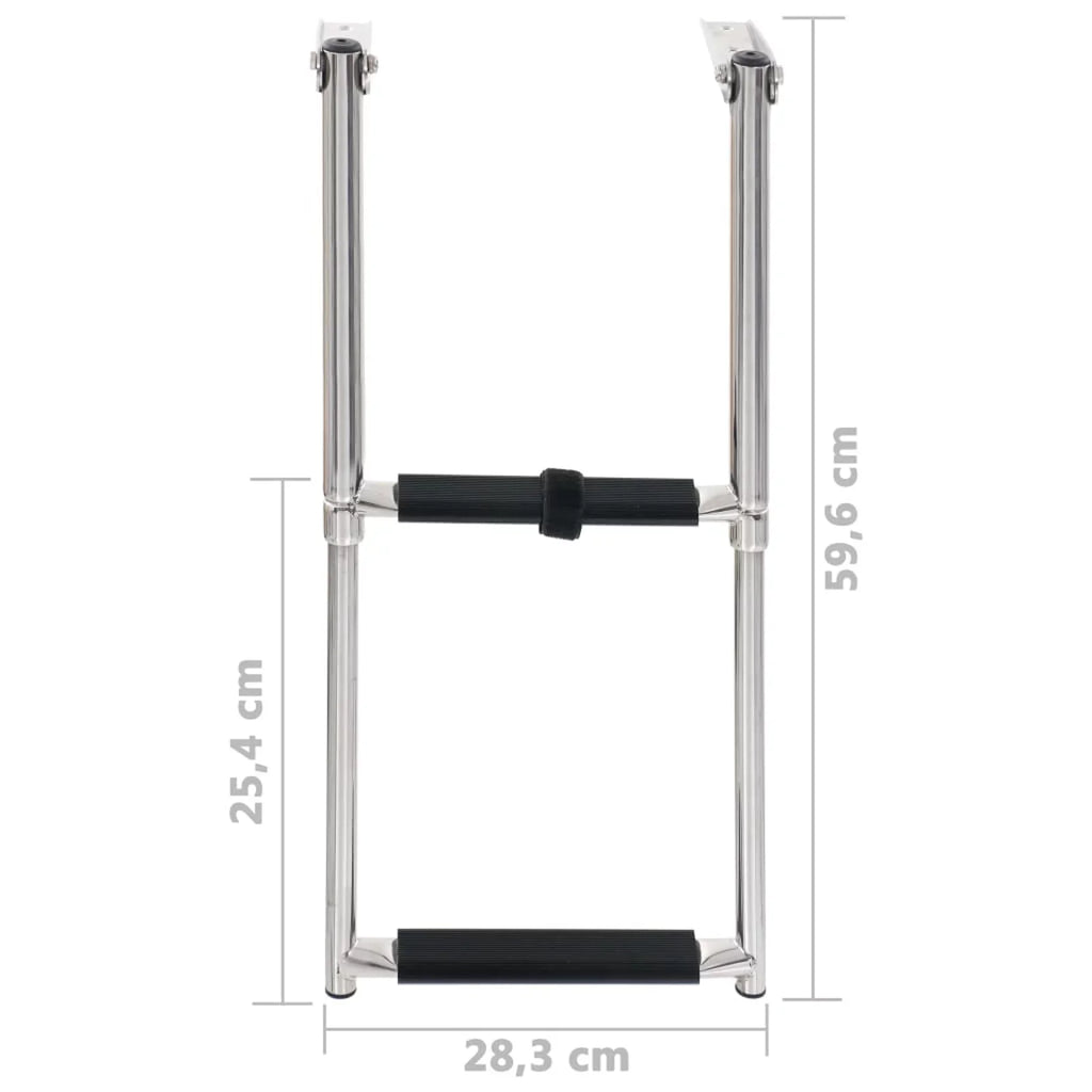 Stainless 2-step Boarding Carevas Folding Steel Ladder