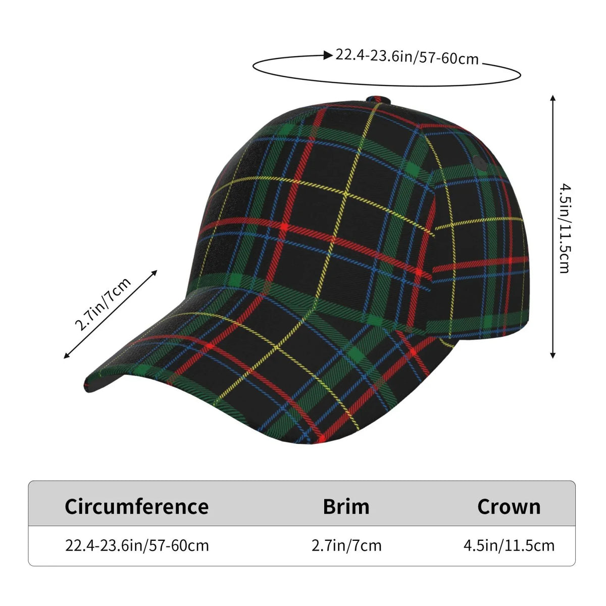 Hat(Buffalo Balery Plaid Cap Green) Size Workouts Adjustable Dad Running and Baseball Outdoor Seasons Activities All Dark for