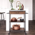 Cart, Black Counter Frame, Brown Pantry Kane Stainless Steel Storage,  Kitchen Top, DHP